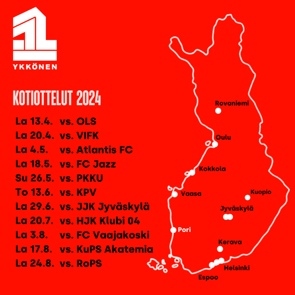 Miesten Ykkösen Kauden 2024 Otteluohjelma On Julkaistu - EPS